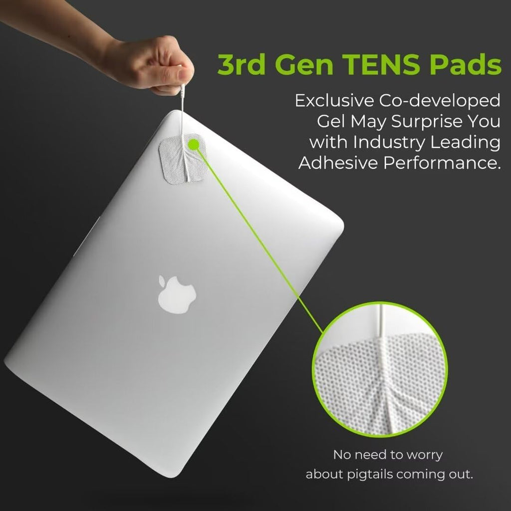 AUVON TENS Unit Replacement Pads Combination Set, 36 Packs 2 Sizes Electrodes for TENS Unit, Reusable and Latex Free Pigtail TENS Pads for Multiple Pain Relief (2mm Connector)