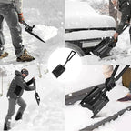 ORIENTOOLS Snow Shovel, Folding Snow Shovel for Snow Removal, Lightweight Portable with D-Grip Handle and Durable Aluminum Edge Blade, Emergency Snow Shovel for Car, Truck, Camping (Black, Blade 9")