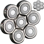 7 Blades Head Shaver Replacement Heads Electric Shaver Universal Replacement Blade Head Electric Razor for Men (7D Silvery)