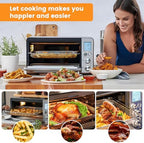 Air Fryer Basket for Breville BOV900BSS Smart Oven Air Fryer Pro,16.5"D x 11.8"W x 1.1"H Food Grade Steel Mesh Baskets Accessories Tray for Breville Air Fryer Toaster Oven, Microwave Oven