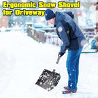 Snow Shovel, Snow Shovel for Driveway, Detachable Ergonomic D-Grip Handle for Snow Removal Shovel, Snow Shovel for Car Home Garden
