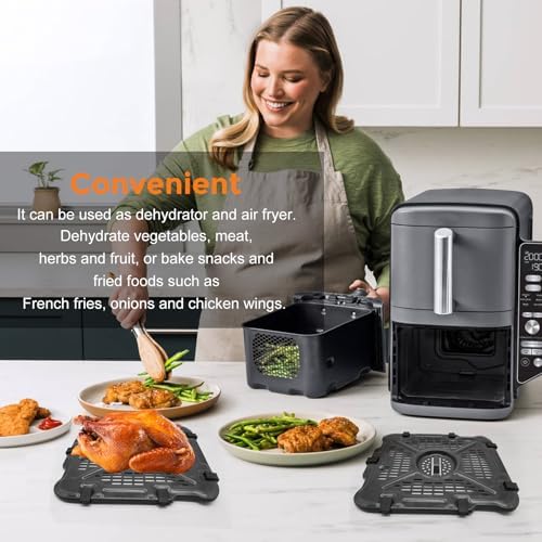 Air Fryer Replacement Tray for Ninja SL401 DoubleStack XL 2-Basket, 2 Packs Air Fryer Grill Plate Tray Accessories, Dishwasher Safe