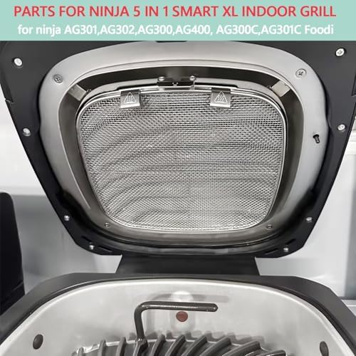 Splatter Shield & 100 PCS Paper Liners for Ninja AG300 AG301 AG400 AG301C AG300C Foodi Air Fryer Accessories, Stainless Steel Splash Guard for Ninja 5 in 1 Smart Xl Indoor Grill Mesh Screen