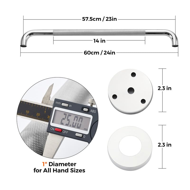 Grab Bars for Shower, 2 Pack 24-Inch Anti Slip Shower Handles for Elderly, Safety Shower Grab Bar, Stainless Steel Handicap Grab Bars for Bathroom (Polished Nickel 1" Diameter)