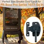 2 PCS Smoker Door Latch Kit for 1077 PBV4PS2, Pit Boss Pro Series II 4-Series Vertical Wood Pellet Smoker, Replacement Parts for Most of Cuisinart Masterbuilt Smoker Door Latch + 8pcs Screws