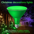 Gonhom 2 Pack PAR38 Green Flood Lights Outdoor,Dimmable Flood Green Light Bulb,20W(Equivalent to 200W),E26 Base Green LED Light,Christmas Light Bulbs,Outdoor Porch,Holiday Lighting,Flood Light Bulb