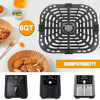 Air Fryer Grill Plate for Instant Pot Vortex 6 in 1 6 QT Gourmia GAF735 6 QT Air Fryer, Accessories Replacement Parts Tray Grill Pan Crisper Plate Rack, Dishwasher Safe