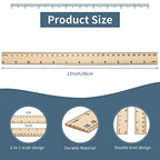 10 Pack Wooden Ruler 12 Inch Rulers Bulk Wood Measuring Ruler Office Ruler 2 Scale