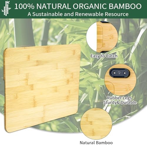 Air Fryer Accessories for Ninja Foodi DT251 DT201 SMART Countertop Convection Toaster Oven,14.7"×11.5" Bamboo Cutting Board With Heat-Resistant Non-Skid Silicone Feet,100% Organic Bamboo