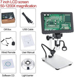 Microscope Accessories Kit Digital Microscope 50-1200X Electronic Video Microscopes Microscope Slides (Color : GD7010 7.0inch 12MP)