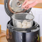 Mesh Steaming Basket, Steamer Basket for Instant Pot Accessories Stainless Steel with Comfortable Folding Handles Heat Resistant Steaming Basket for Cooking Kitchen 11cm*3.9in (20CM/7.9in)