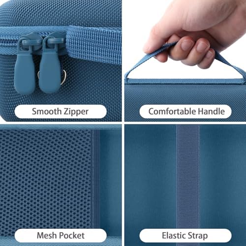 co2CREA Hard Case and Silicone Case Replacement for Bose New SoundLink Flex 2nd Gen/Bose SoundLink Flex Bluetooth Portable Speaker, Protective Case with Carabiner and Shoulder Strap (Blue Dusk Case)