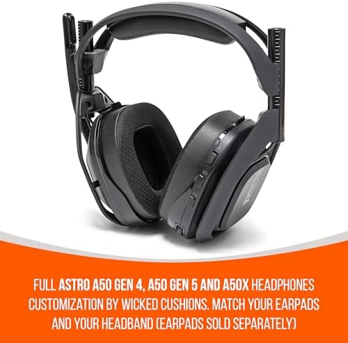 WC BandZ A50 - Upgraded Headband Replacement Kit for Astro A50 Gen 4, Gen 5, & A50X by Wicked Cushions | Enhanced Comfort, Style & Easy Installation | Black