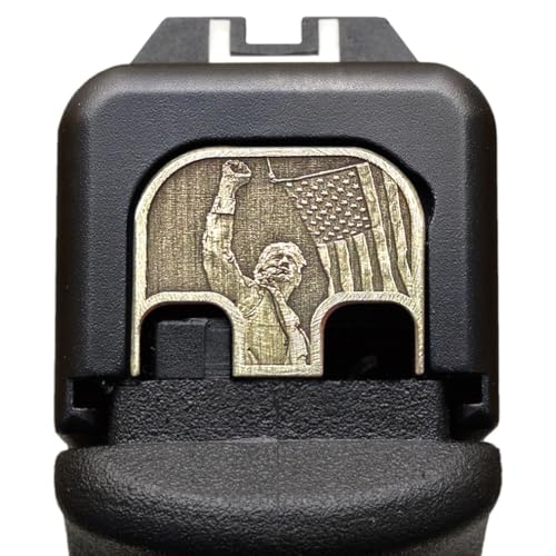 Milspin CNC Milled 3D Engraved Slide Back Plate Compatible with Glock Gen 1-5 I Made in USA (The President Trump 3D, Brass, Models G17-G41, G45)