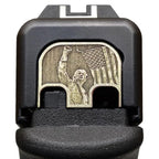 Milspin CNC Milled 3D Engraved Slide Back Plate Compatible with Glock Gen 1-5 I Made in USA (The President Trump 3D, Brass, Models G17-G41, G45)