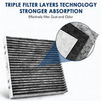 Premium Cabin Air Filter with Activated Carbon,Replacement for CF11819(CP819), Fit for Hyundai Sonata/Azera/Santa Fe, Kia Cadenza/Optima/Sedona, GMC Terrain, Chevrolet Equinox