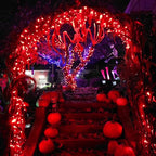JMEXSUSS 500 LED Red Halloween Lights Outdoor, 173ft Halloween String Lights Plug in, Waterproof 8 Modes Red Christmas Lights for Tree Party Xmas Halloween Decorations