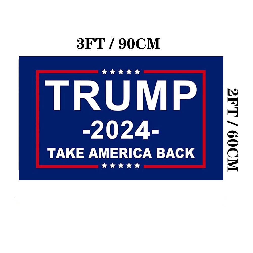 Jayus 3Ply 200D Donald Trump For President 2024 Flag 2x3 Outdoor- Double Sided Take America Back (TAB) Trump 2024 Flags Banner with 2 Brass Grommets