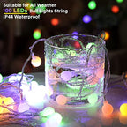 Minetom 33 Feet 100 Led Mini Globe String Lights, USB Fairy String Lights Plug in, 8 Modes with Remote, Decor for Indoor Outdoor Party Wedding Christmas Tree Garden, Warm and Multi