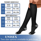CHARMKING Compression Socks for Women & Men (8 Pairs) 15-20 mmHg Graduated Copper Support Socks are Best for Pregnant, Nurses - Boost Performance, Circulation, Knee High & Wide Calf (S/M, Multi 39)