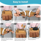 Walker Tray for Folding Walker, Handmade Rattan Trays for Walkers for Seniors Detachable with Cup Holder,Walker Trays for Rolling Folding Walker,Walker Accessories for Elderly