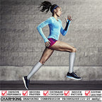 CHARMKING Compression Socks for Women & Men (8 Pairs) 15-20 mmHg Graduated Copper Support Socks are Best for Pregnant, Nurses - Boost Performance, Circulation, Knee High & Wide Calf (L/XL, White)