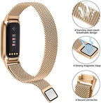 Vanjua Metal Band Compatible with Fitbit Luxe Bands, Stainless Steel Mesh Loop Adjustable Wristband Replacement Strap for Fitbit Luxe/Luxe Special Edition Fitness Tracker Women Men