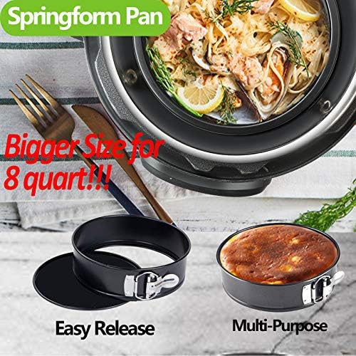 8 Quart Pressure Cooker Accessories Compatible with Instant Pot 8 Qt Only - Steamer Basket, Silicone Sealing Rings, Egg Bites Mold, Glass Lid, Springform Pan, Egg Steamer Rack and More