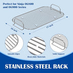 SafBbcue Griddle Plate & Smoke Rack for Ninja Woodfire Pro Connect XL Grill Ninja OG951 OG850 Grill Accessories, XSKGRIDLXL Flat Top Plate & XSKRSTRKXL Roast Rack for Ninja Woodfire OG800/900 Series
