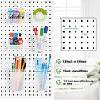 FZK Pegboard Bins PegBoard Cups with Hooks & Loops 12 Pack Set, Pegboard Bins, Peg Board Organizer Accessories, Pegboard Accessories for Craft Room Garage Office Workbench, Clear