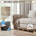39IN Long Wooden Step Stool for Elderly, Half Wooden Riser Step Stool for Bedside, Bathroom, Kitchen and Outdoor High Steps(39.0" L*11.5" W*4.6" H)