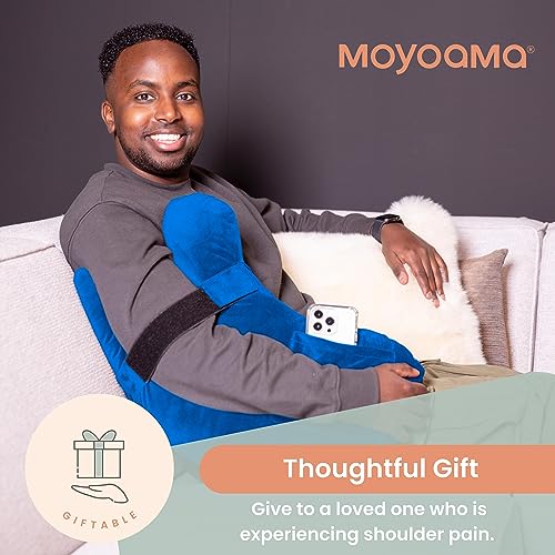 MOYOAMA Rotator Cuff Pillow with Arm & Shoulder Support - Post Shoulder Surgery Pillow, Shoulder Pillow, Arm Pillow, Arm Pillows for Adults, Shoulder Relief Pillow, Pain Side Sleeper with Pocket