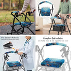 LedBack Walker Accessories Bag Sea Turtles Walker Seat Covers Rollator Walker Seat and Backrest Covers Underseat Pouch Tote for Rolling Walkers