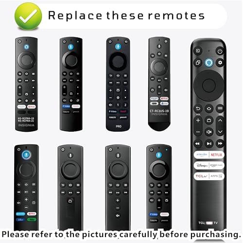 Replacement Voice Remote for Insignia, Toshiba, AMZ 2-Series, 4-Sereis, Omni, Pioneer, TCL, Hisense Smart TVs, for Streaming Devices, 1-Year Warranty, Compatible with Fire Smart TV