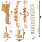 Buymax Wood Therapy Massage Tools, Maderoterapia Kit Lymphatic Drainage Massager, Body Sculpting Tools for Lymphatic Drainage, Anti-Cellulite, Muscle Release(6 in 1)