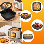 HOMELYLIFE Silicone Liners for Ninja AF141 5QT & AF181 6.5QT, Replacement Baking Square Liners for 5-6.5QT Air Fryers, 2 Pcs