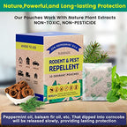 ELEGENZO Mouse Repellent Pouches, 35% Peppermint Oil Pest and Rodent Repellent, Mice Repellent with Peppermint Oil to Repel Mice and Rats, Squirrels, Roaches, Ants, Spiders, Moths, 10 Odorant Pouches