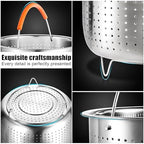 GREATLINK Food Steamer for Cooking, Vegetable Steamer Basket for Instant Pot Accessories 6 Qt, Stainless Steel Steamer Basket for Pot, Veggie, Fish, Seafood, Egg, Pasta, Dumpling Steamer with Handle (6 Qt - Steamer Basket)