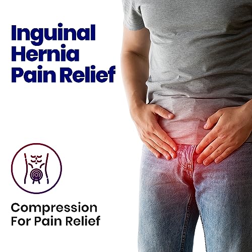 Hernia Belt for Men Inguinal Hernia Support | Groin or Lower Abdominal Hernia Truss Hernia Belts for Women or Mens Inguinal Hernias Support Belt | With Pressure Pad Fits Left or Right Groins (LARGE)