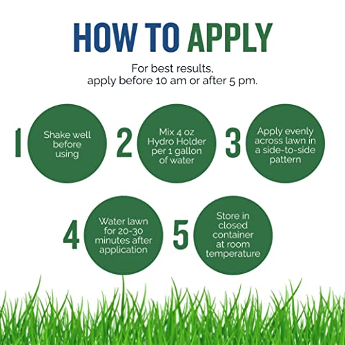 Turf Titan Hydro Holder - Grass Wetting Agent - Superior Surfactant and Wetting Agents for Soil - Liquid Concentrate for Moisture Control and Efficient Water Use in Lawn Soil - 32 oz - No Hose Sprayer