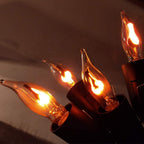 Doratale Christmas Flicker Flame Light Bulbs, Clear Flame Shape Replacement Bulbs Dances with a Flickering Orange Flame Glow, E12 Candelabra Base Replacement Bulbs, 1 Watt, 120 Volt- 12 Pack