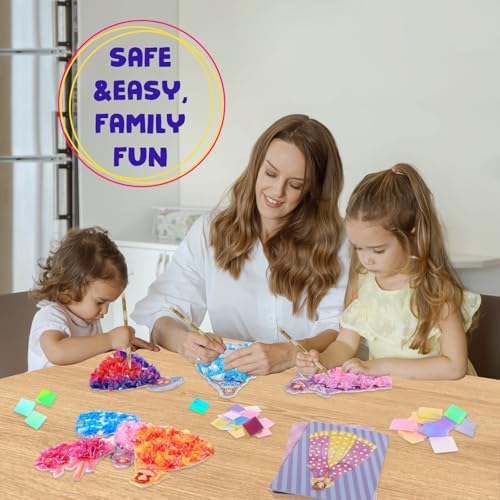 Poke-in Art and Crafts kit for Kids, DIY 8 Magical Princesses & 6 Accessories, Pretty Princess Game Toys for Girl 6-8 8-12, Gifts for Boys & Girls Ages 6 7 8 9 10 11 12 Years Old