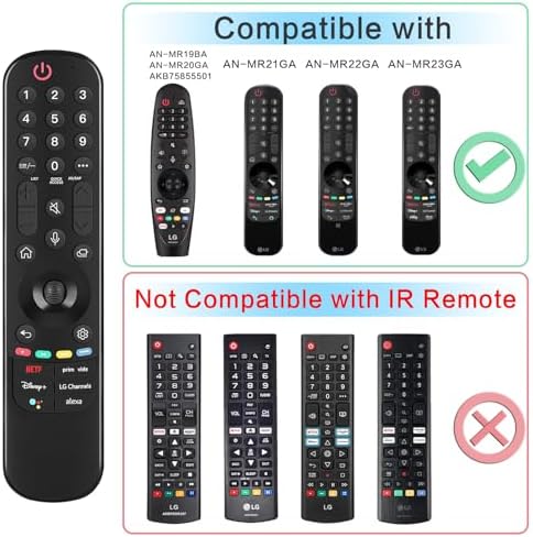 Replacement LG Remote Control for Smart TV, MR22GA/GN LG Magic Remote for 2022-2019 LG TVs UHD 4K ThinQ WebOS OLED, with Voice and Pointer Function
