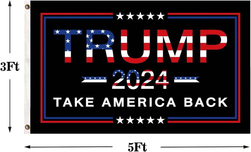 Trump 2024 Flag 3x5 Donald Trump 2024 Take America President Back Flags Made in USA with 2 Brass Grommets UV protection Fade Resistant for Indoor Outdoor Banner