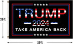 Trump 2024 Flag 3x5 Donald Trump 2024 Take America President Back Flags Made in USA with 2 Brass Grommets UV protection Fade Resistant for Indoor Outdoor Banner