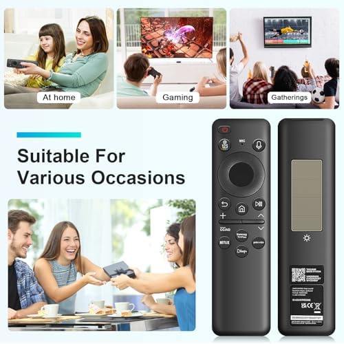 BN59-01432A Solar Voice Remote Replacement for Samsung TV Remote with Bluetooth Rechargeable Solar Cell, Compatible with Samsung Neo QLED Smart 8K HDR Ultra HD TVs, VG-TM2360E New 2023 Model, Black