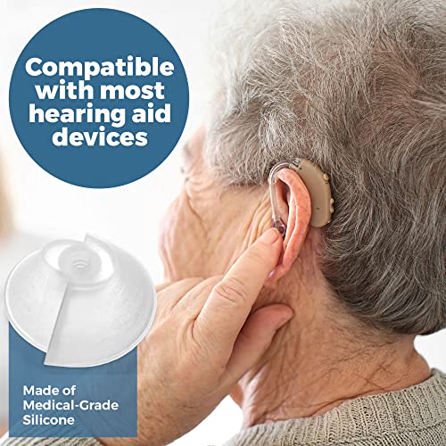 MEDca Hearing Aid Standard Receiver Tulip Domes Compatible with GN Resound Sure Fit - 20-Pcs Universal Invisible Tip Replacement Ear Domes for BTE PSAP Hearing Amplifiers and Open Fit Models, Clear