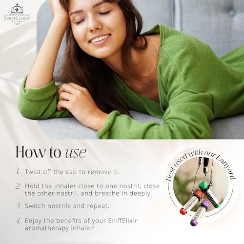 Serenity Nasal Inhaler Aromatherapy Inhaler, Natural Stress Relief Inhaler Essential Oil Inhaler that Calm, Boosts Mood, Reduces Worry - Portable Nose Inhaler Stick-Nasal Inhaler Stick