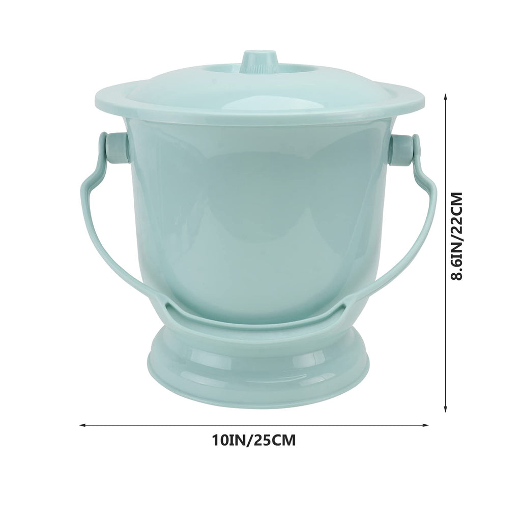 DOITOOL Chamber Pot with Lid Handle Urine Pots Urine Bucket Potty Urinal Bottle for Home Blue