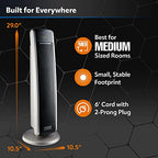 Lasko Oscillating Digital Ceramic Tower Heater for Large Rooms, with Adjustable Thermostat, Timer and Remote Control, 29 Inches, 1500W, Black, 5586
